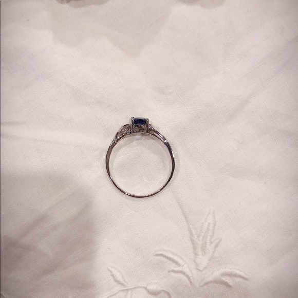 14kt White Gold & .75ctw Lab Created Sapphire Ring - Picture 3 of 7